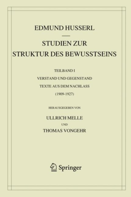 Book Cover for Studien zur Struktur des Bewusstseins by Edmund Husserl