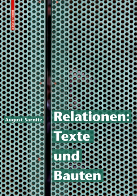 Book Cover for Relationen: Texte und Bauten by Sarnitz, August