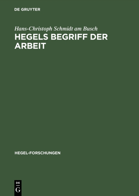 Book Cover for Hegels Begriff der Arbeit by Busch, Hans-Christoph Schmidt am