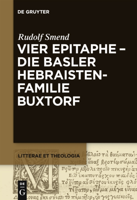 Book Cover for Vier Epitaphe - die Basler Hebraistenfamilie Buxtorf by Rudolf Smend