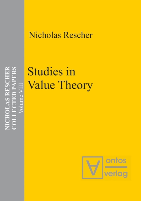 Book Cover for Studies in Value Theory by Nicholas Rescher