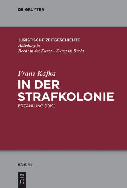 Book Cover for In der Strafkolonie by Kafka, Franz