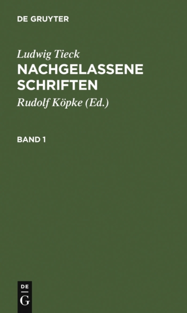 Book Cover for Nachgelassene Schriften by Ludwig Tieck