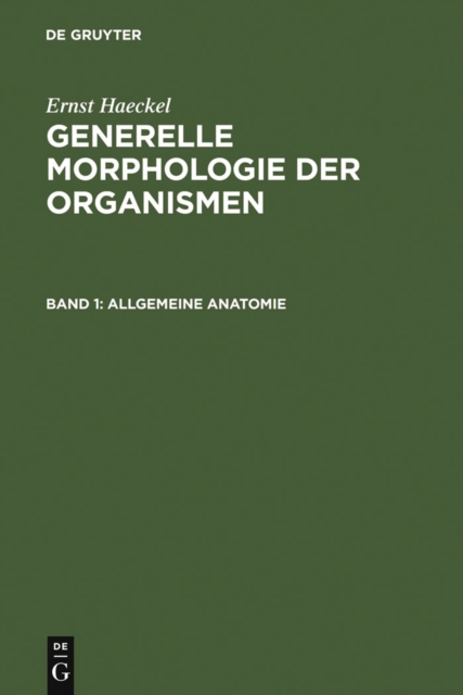 Book Cover for Generelle Morphologie der Organismen by Ernst Haeckel