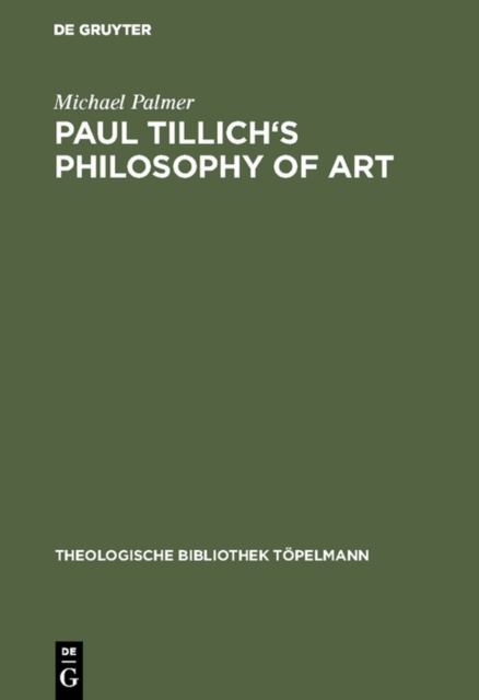 Book Cover for Paul Tillich's Philosophy of Art by Michael Palmer
