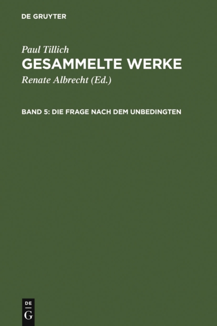 Book Cover for Die Frage nach dem Unbedingten by Paul Tillich