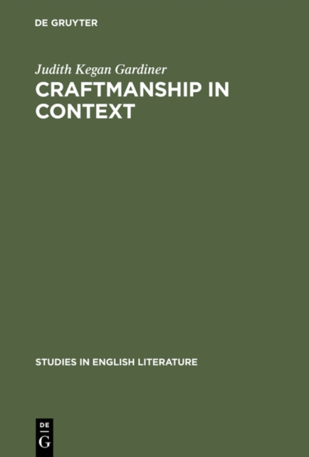 Book Cover for Craftmanship in Context by Judith Kegan Gardiner