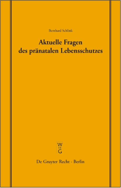 Book Cover for Aktuelle Fragen des pränatalen Lebensschutzes by Bernhard Schlink