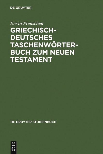 Book Cover for Griechisch-deutsches Taschenwörterbuch zum Neuen Testament by Erwin Preuschen