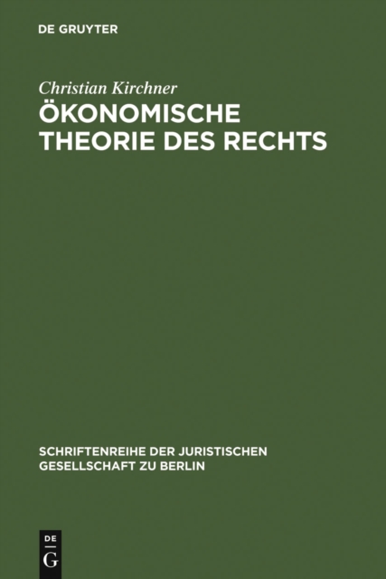 Book Cover for Ökonomische Theorie des Rechts by Kirchner, Christian