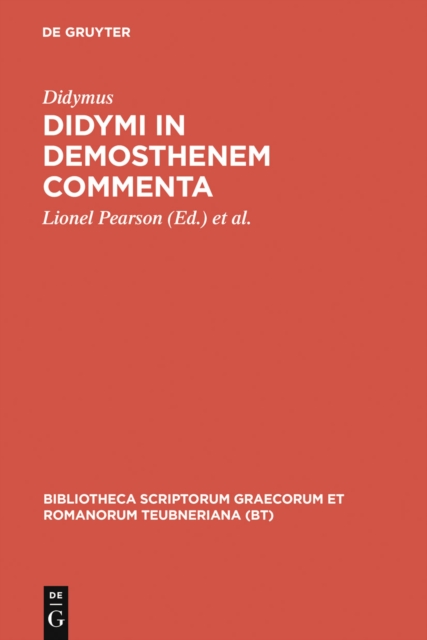 Book Cover for Didymi in Demosthenem commenta by Didymus