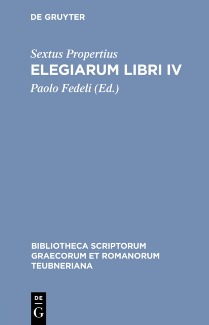 Book Cover for Elegiarum libri IV by Propertius, Sextus