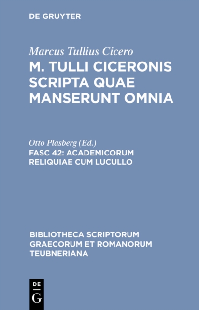 Book Cover for Academicorum reliquiae cum Lucullo by Marcus Tullius Cicero