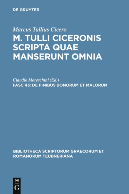 Book Cover for De finibus bonorum et malorum by Marcus Tullius Cicero