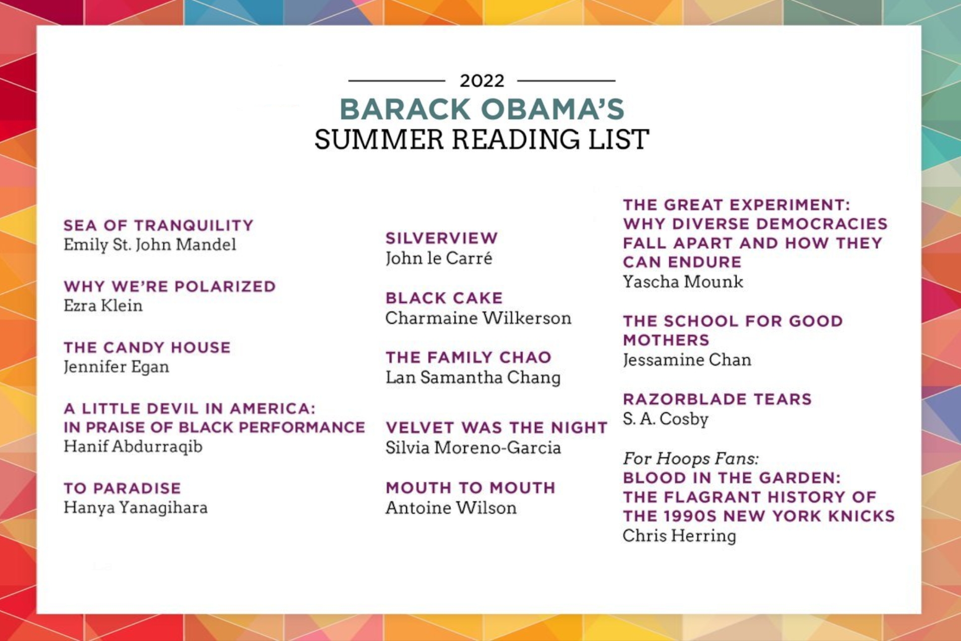 Barack Obama shares his 2022 summer reading list...and we love it!