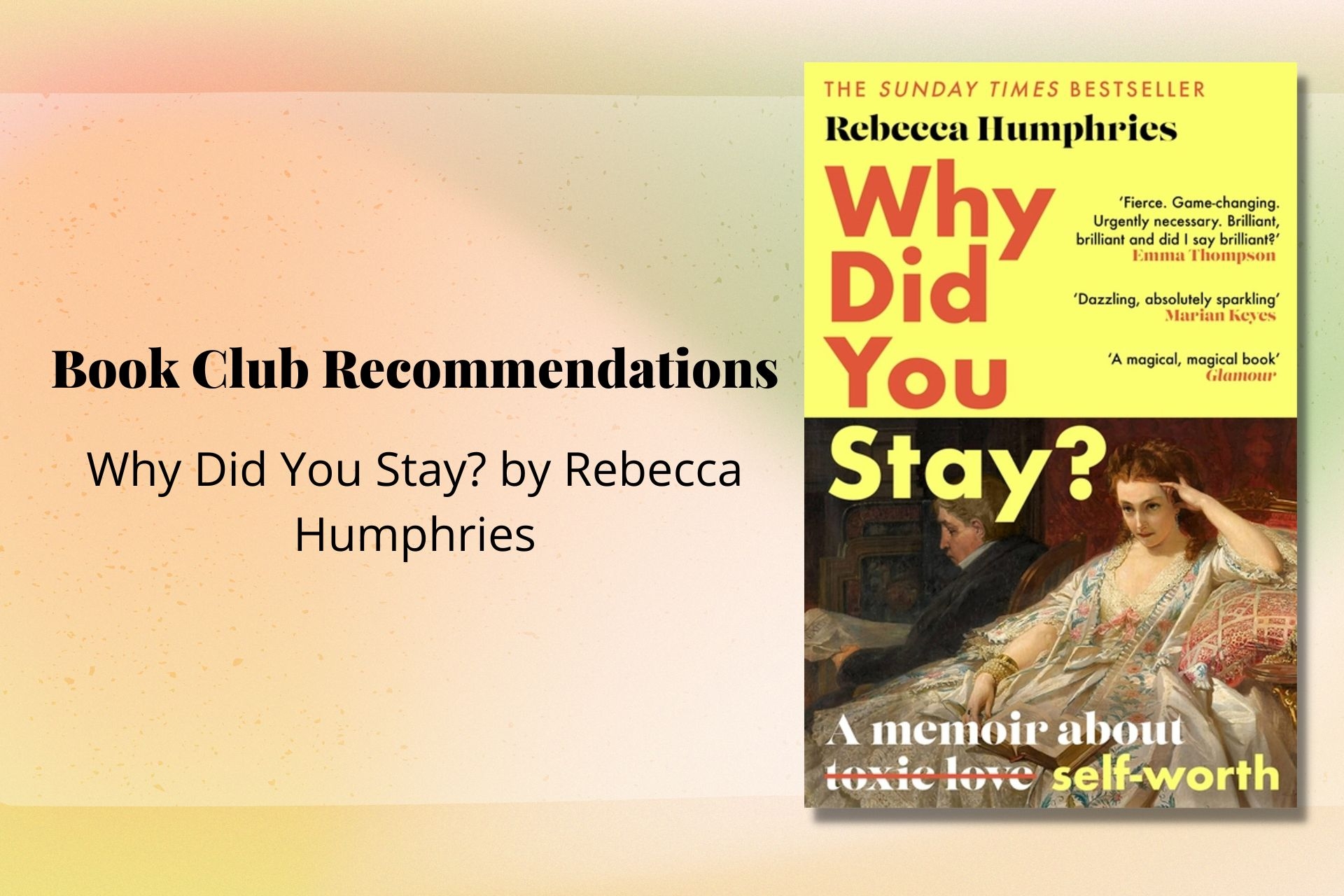August 2022 Book Club Recommendation: Why Did You Stay? by Rebecca Humphries