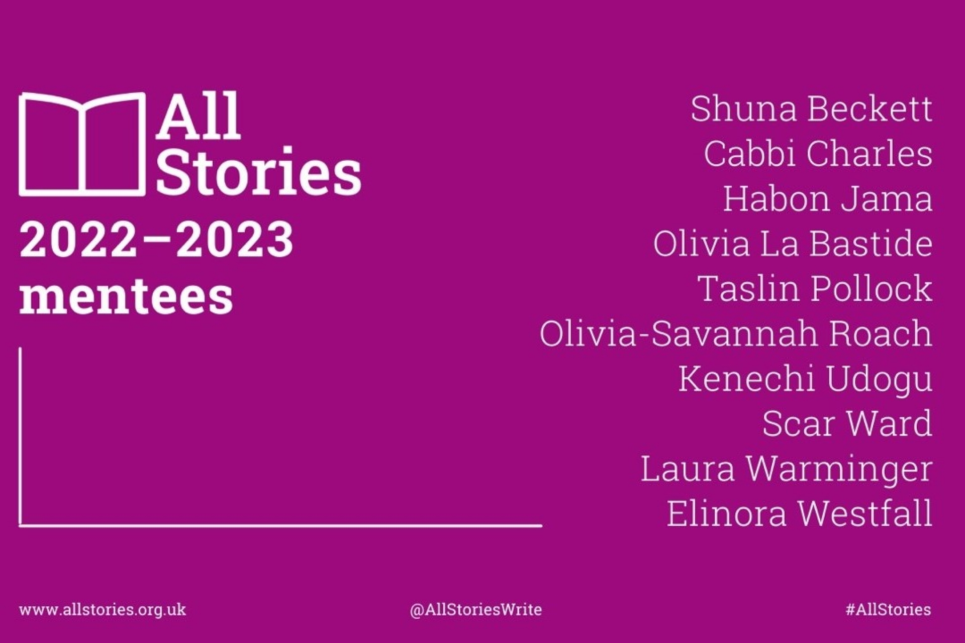 All Stories announce their second cohort of mentees in their initiative for underrepresented writers