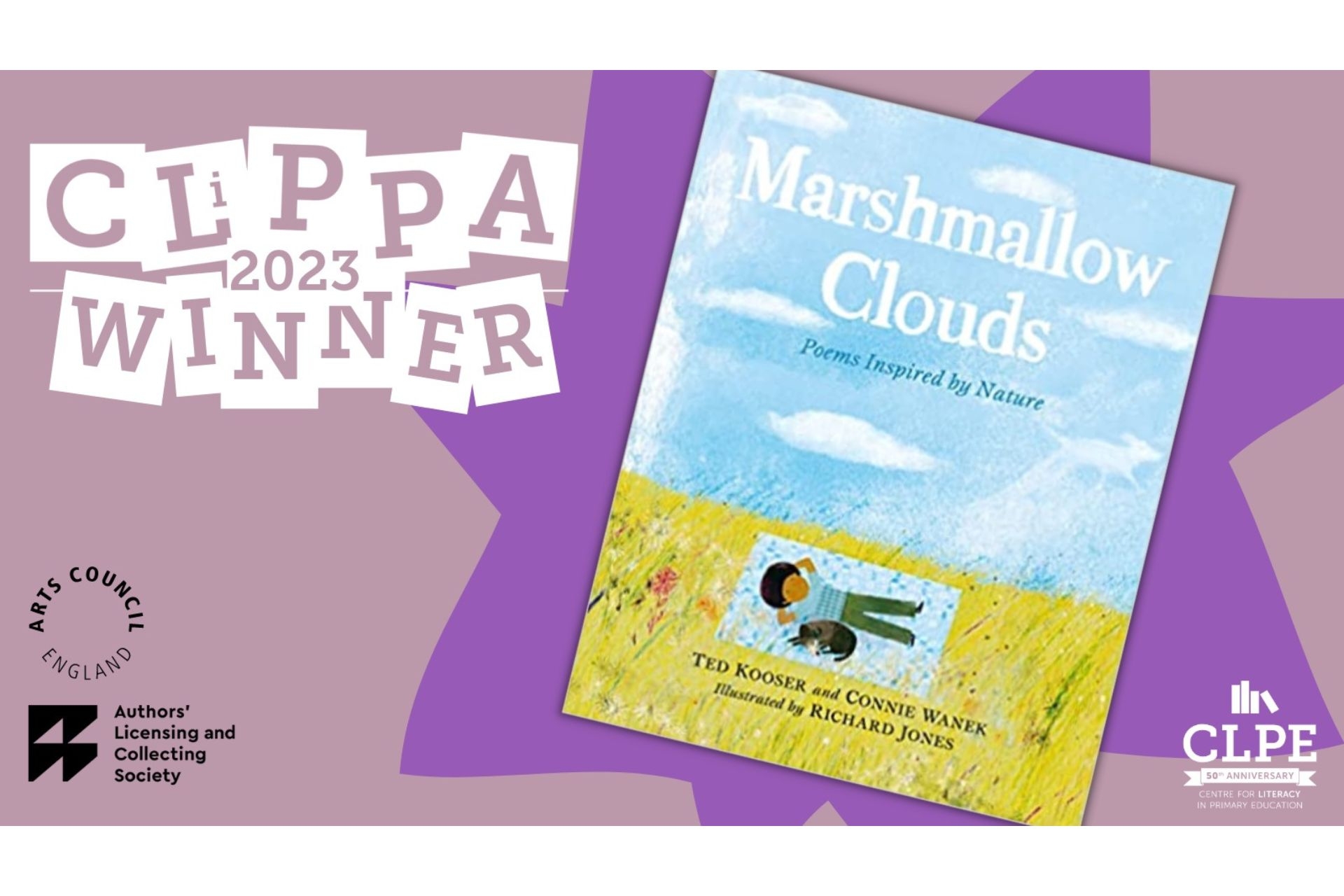 Marshmallow Clouds by Ted Kooser and Connie Wanek Wins the 2023 CLiPPA Children's Poetry Award