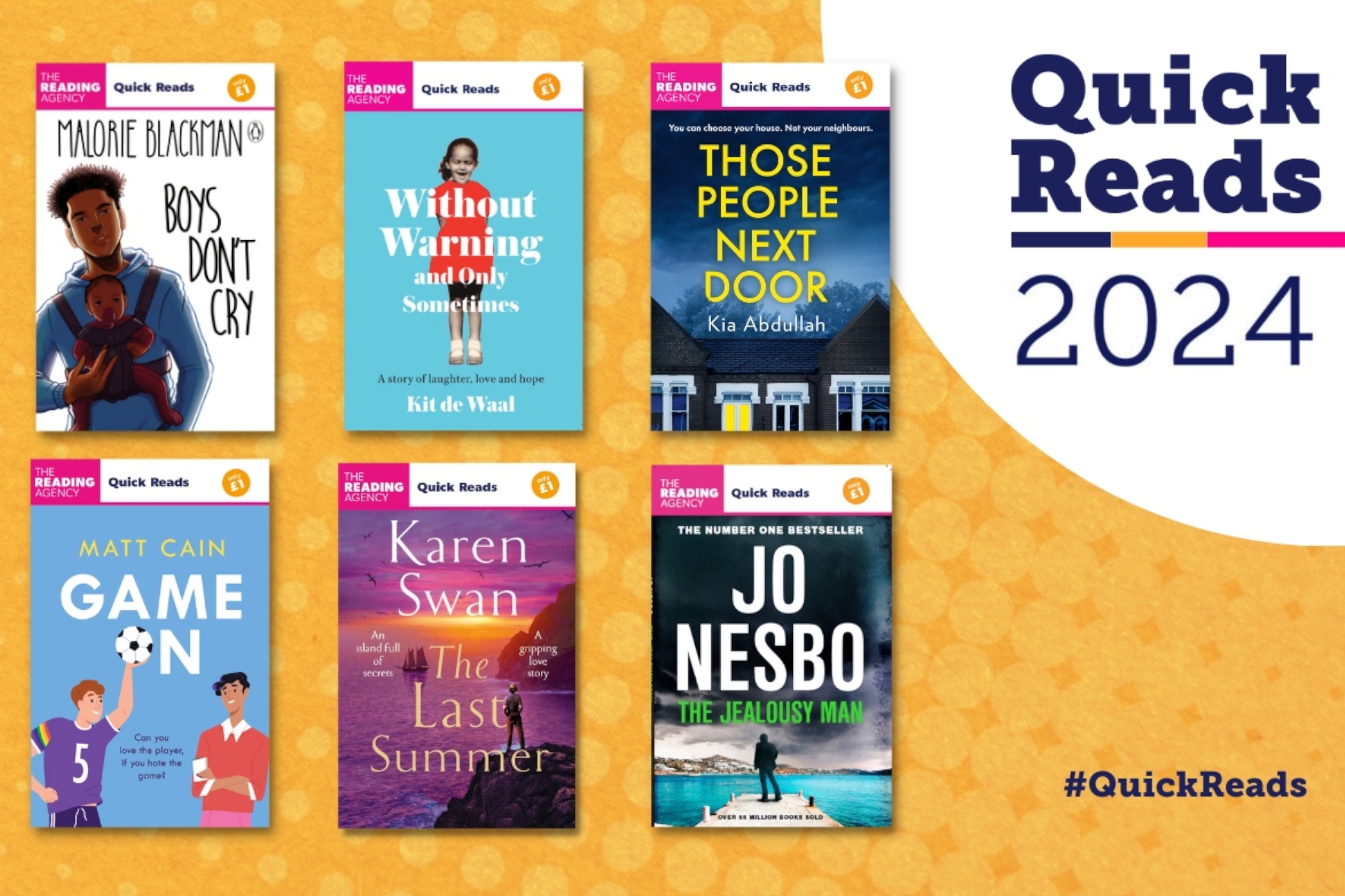 Another Inspiring Line-Up Of Authors  With Bite-Sized Books for the 2024 Quick Reads Programme