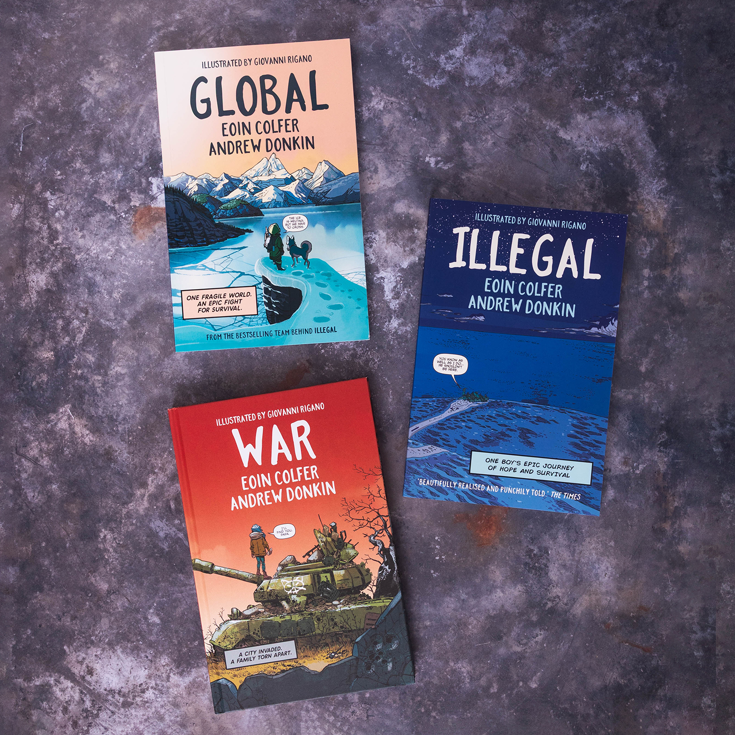 Win a set of three powerful graphic novels from Eoin Colfer, Andrew Donkin and Giovanni Rigano!