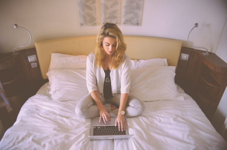 woman purchasing online