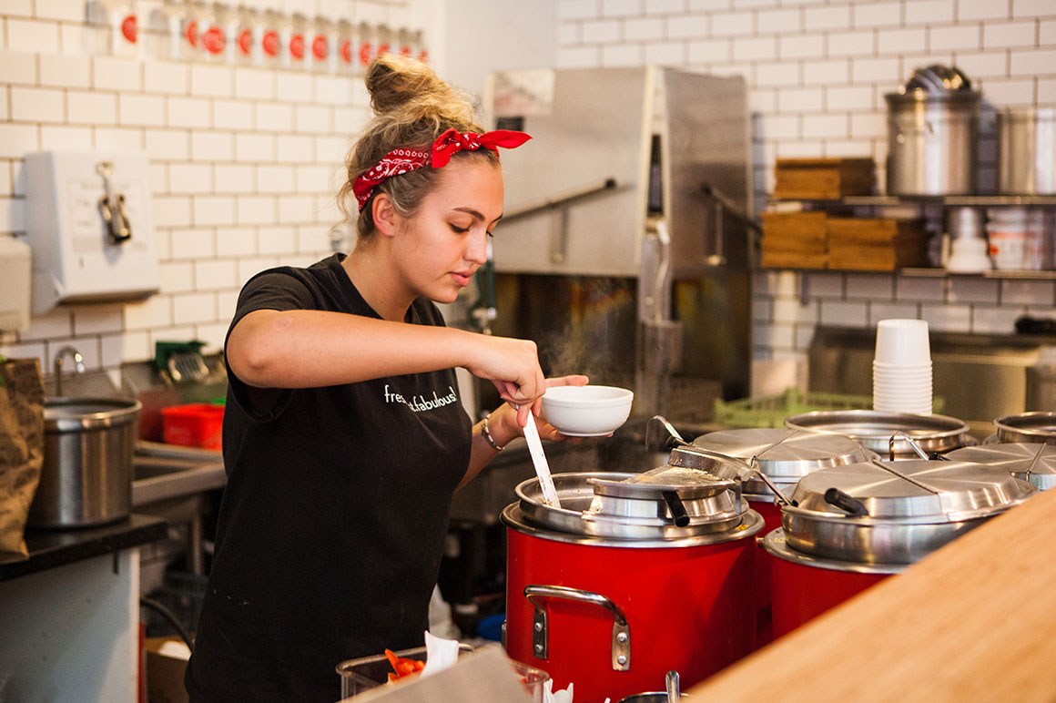 employee working in a small business