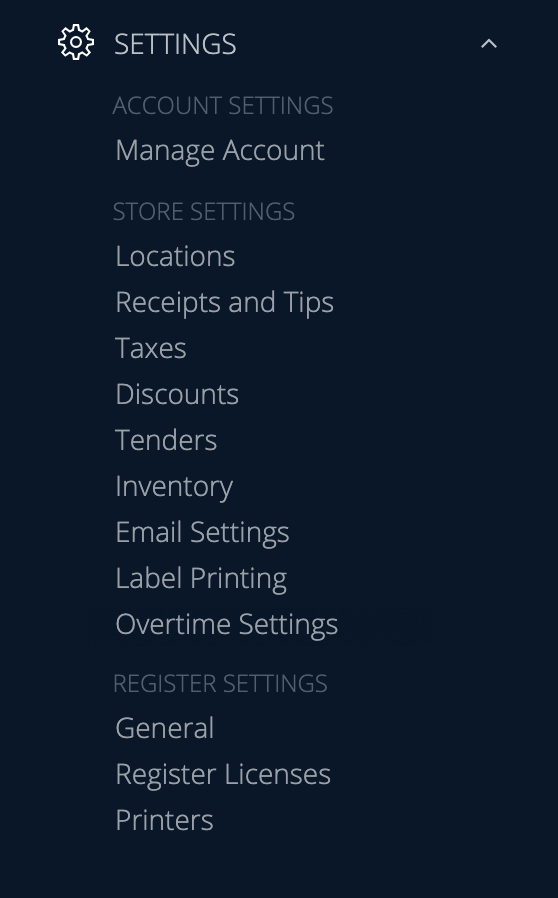 BackOffice Settings and Password | ShopKeep Support
