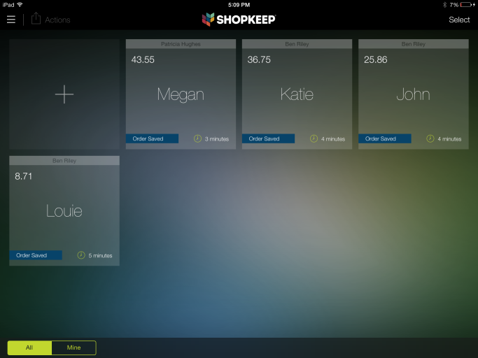 Shopkeep checkout screen