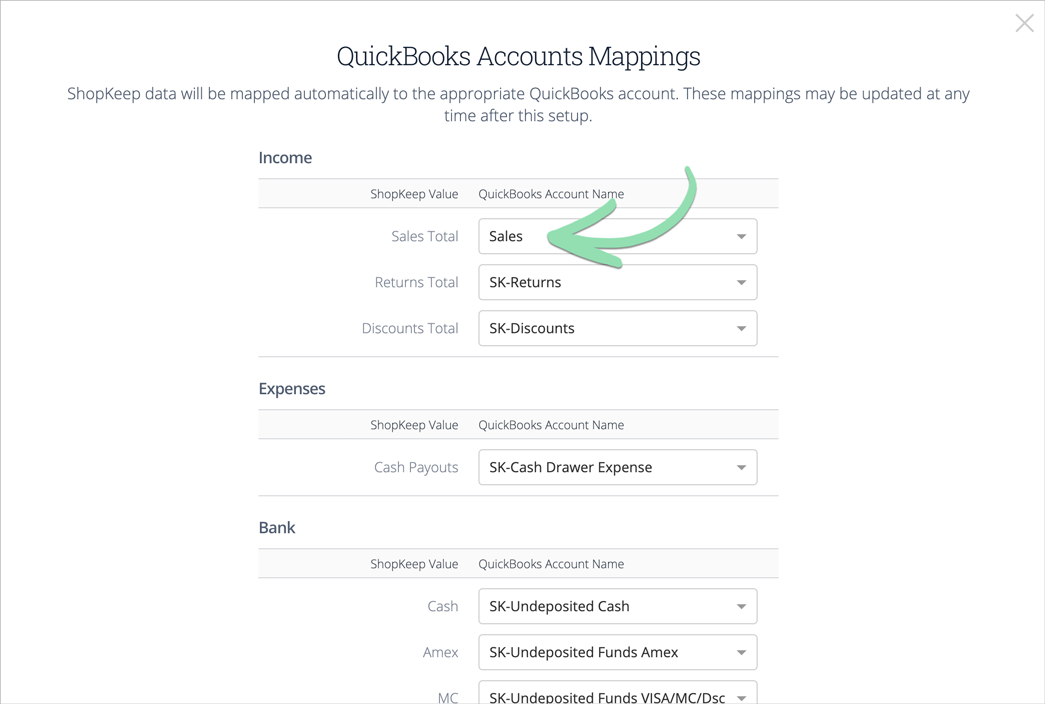 set a default bank account in quickbooks for mac