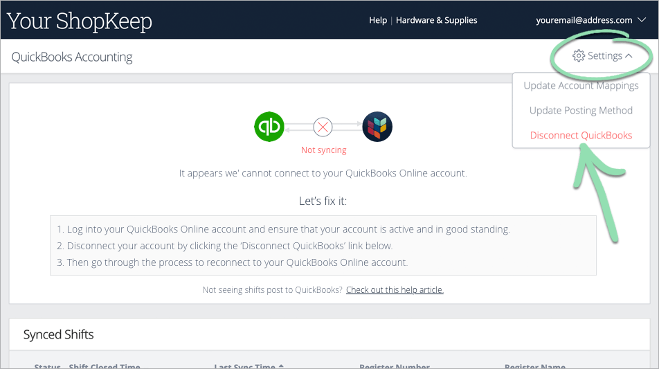 quickbooks log on error avast