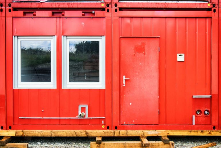 Image of a red shipping container.