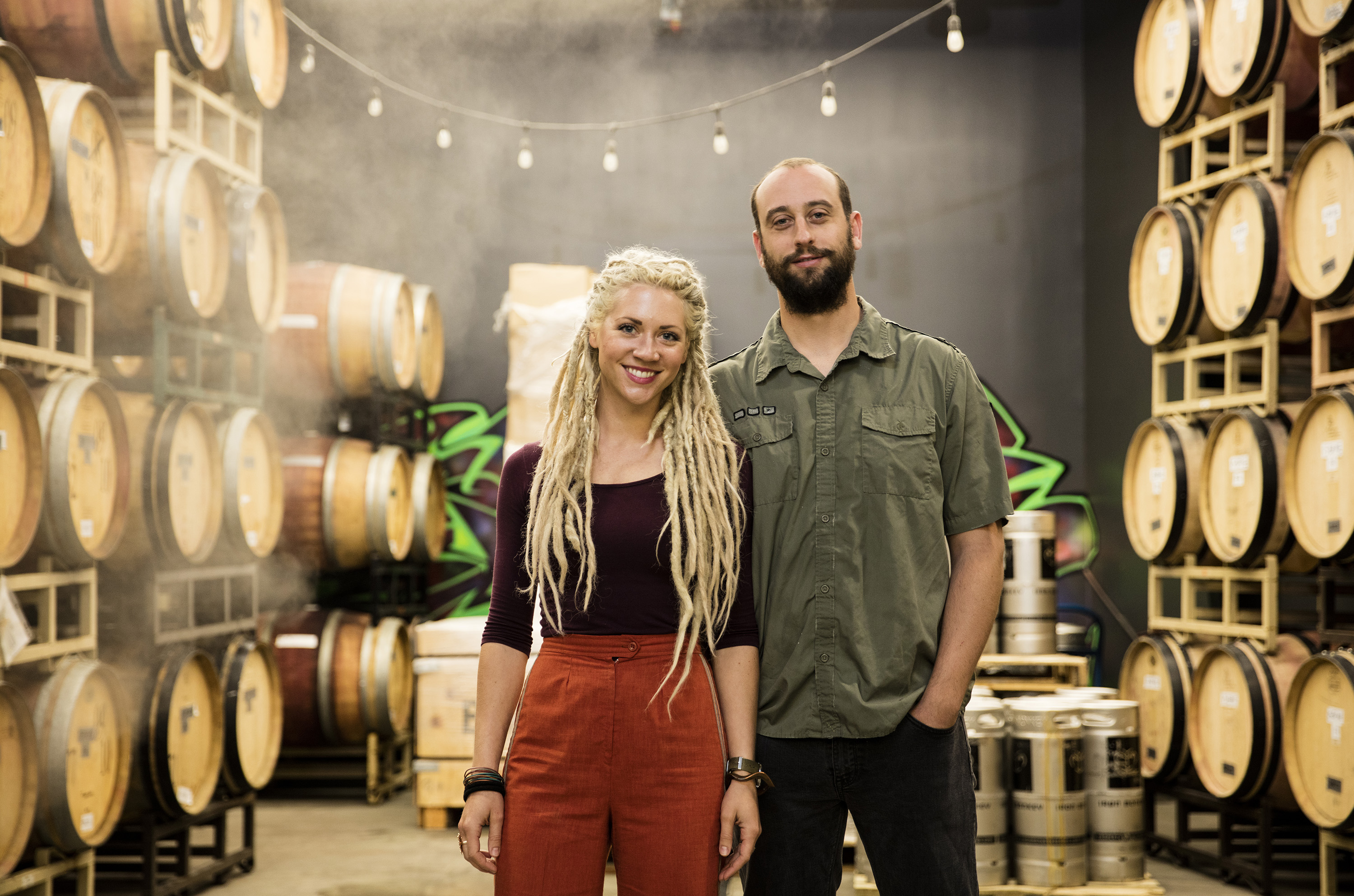 employees standing in a distillery