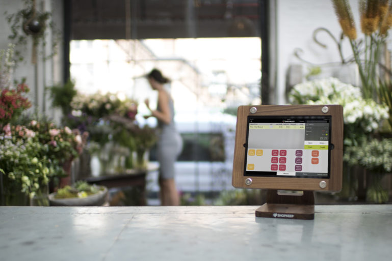 ShopKeep terminal in florist - leveraging POS software