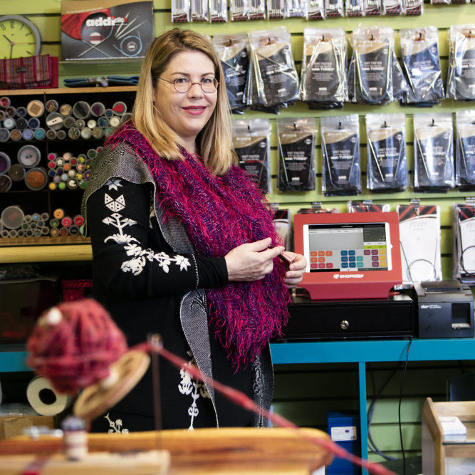 ShopKeep iPad cash register in the Sheep Shoppe