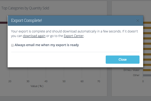 Export Complete Modal