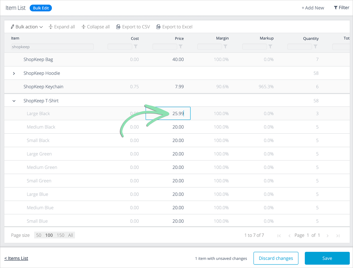 Bulk Program, Retail Default Category