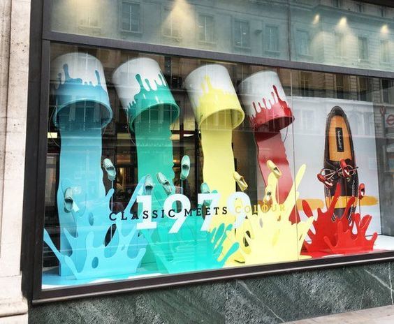 retail storefront display window ideas shopkeep paint buckets