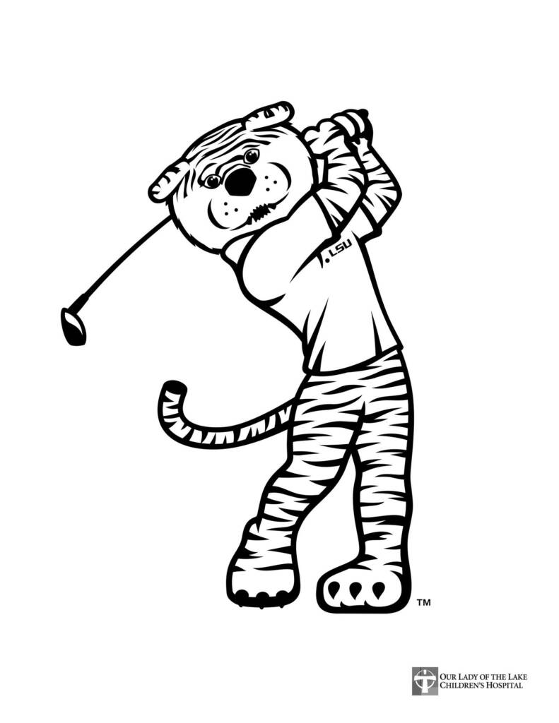 MIke the Tiger Golf - Coloring Sheet