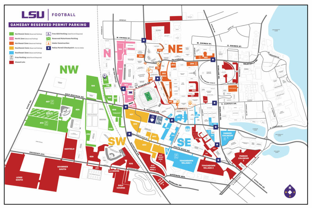 2020 LSU Football Parking Map - Sept 22 2020