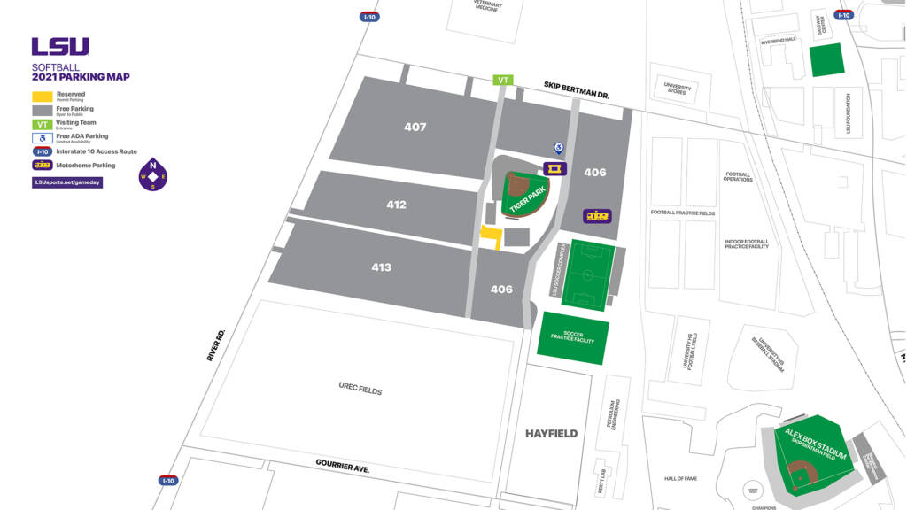 LSU Softball Parking Information, Policies & Map LSU