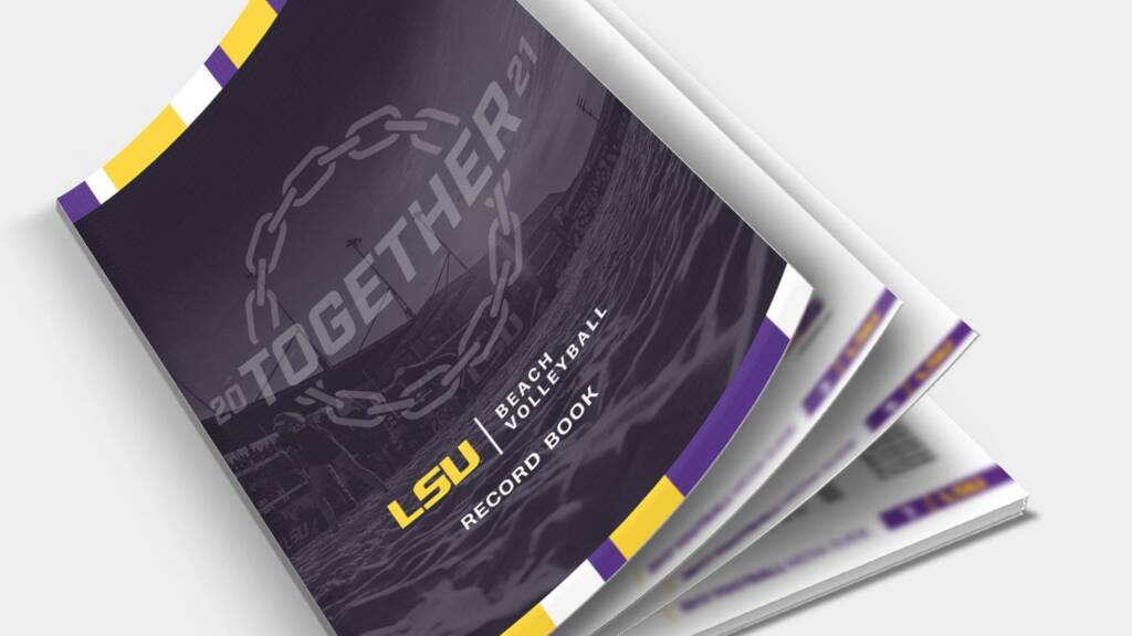 2021 LSU Beach Volleyball Record Book Cover - Mock up