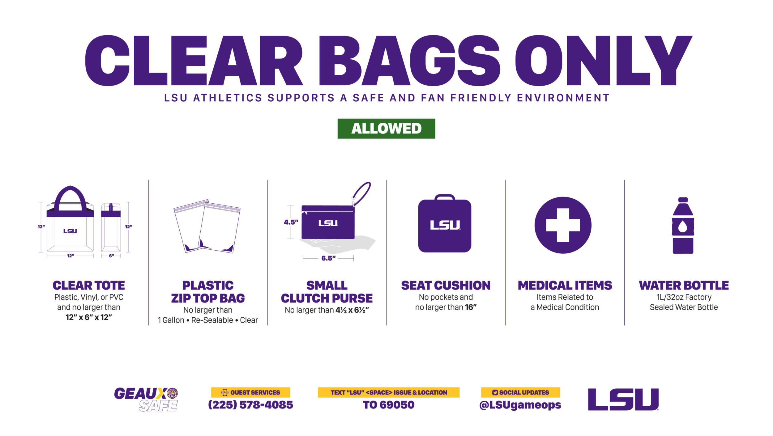 Lsu Geaux Clear Bag 