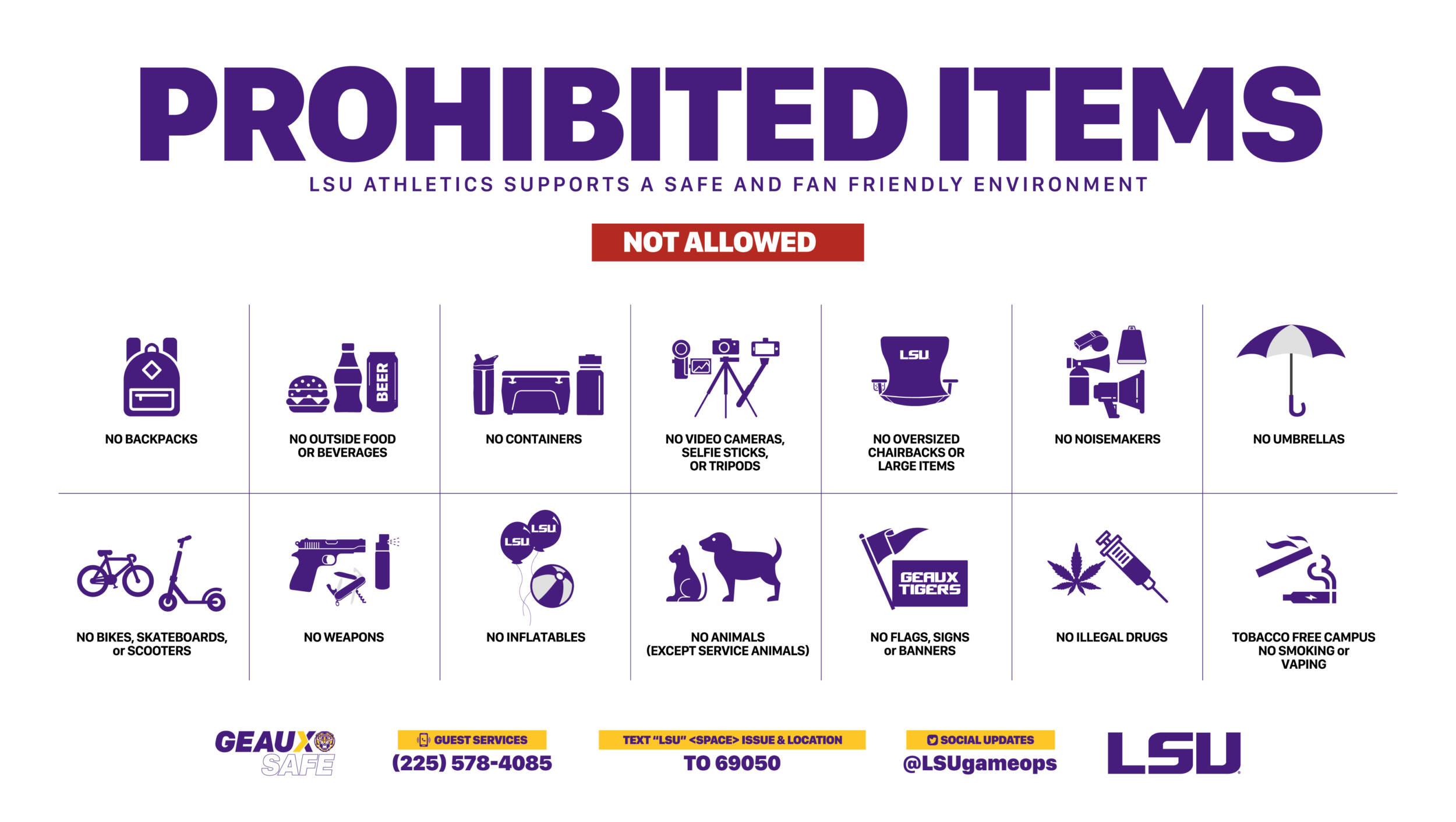 Reminder: 'Geaux Clear' Bag Policy In Effect – LSU