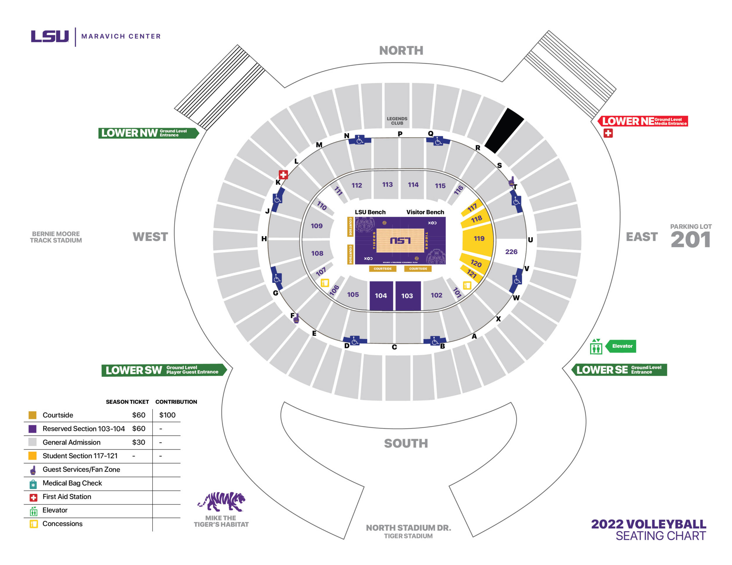 LSU Volleyball Seating Chart Maravich Center