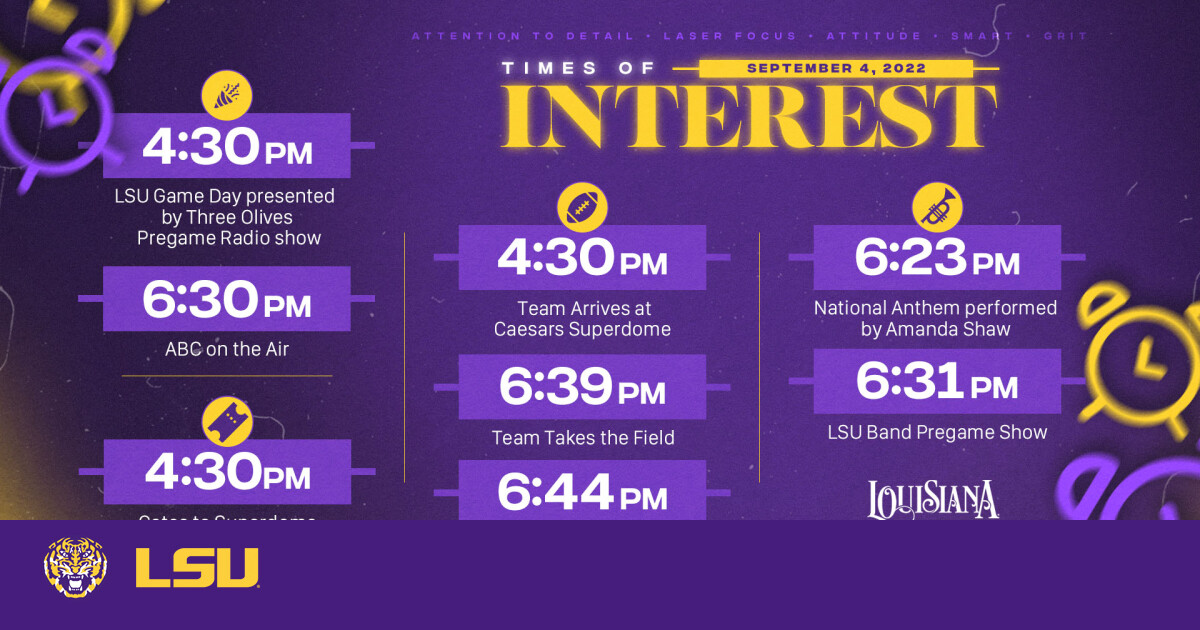 Times of Interest vs. Florida State LSU