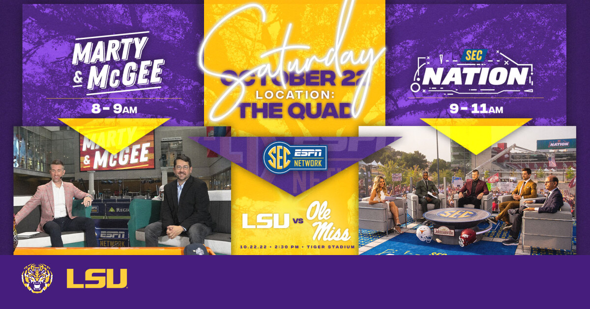 SEC Nation Returns To LSU Campus This Weekend For Ole Miss Game LSU