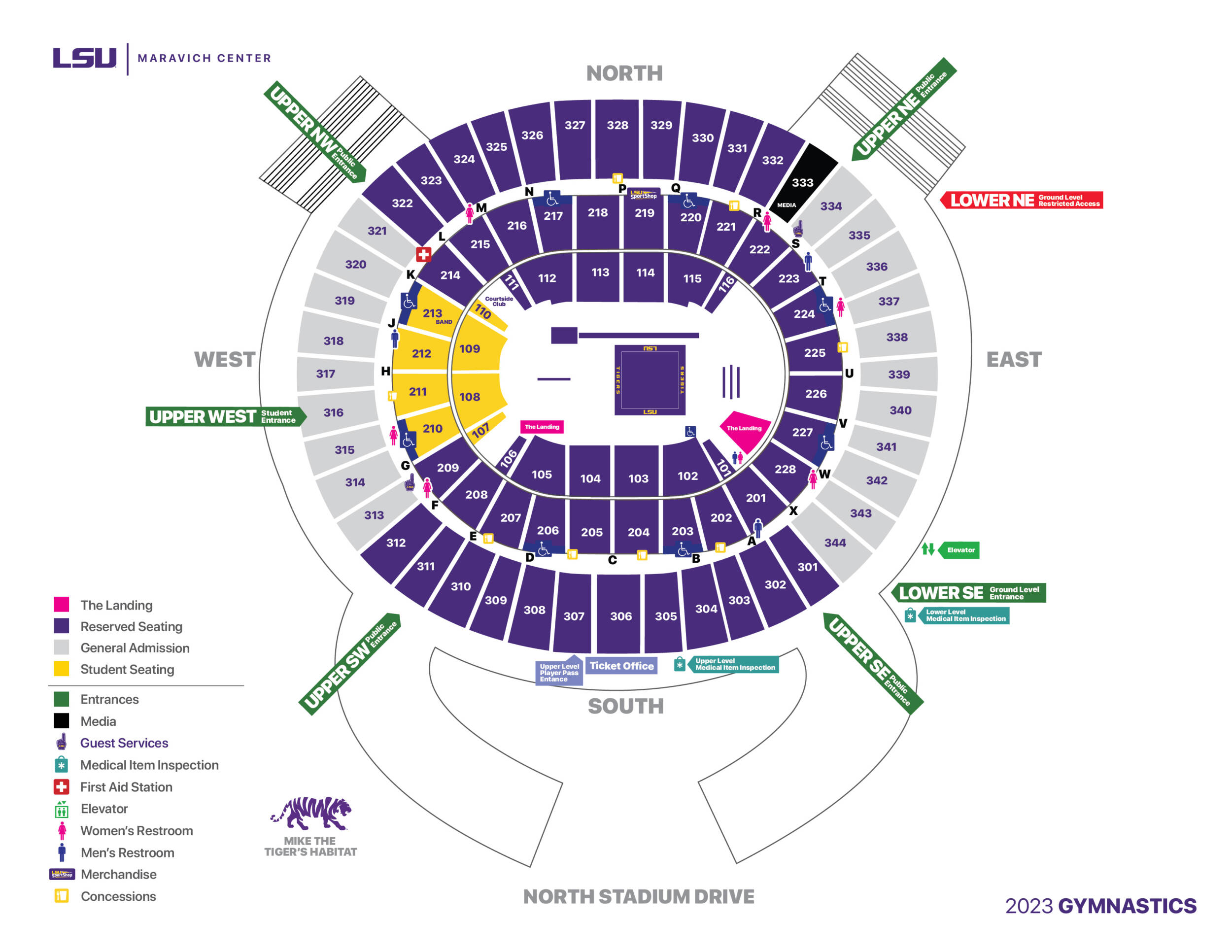 LSU Gymnastics Maravich Center Seating Chart (PMAC)