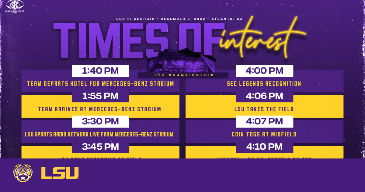 Times of Interest vs. in SEC Championship Game BVM Sports