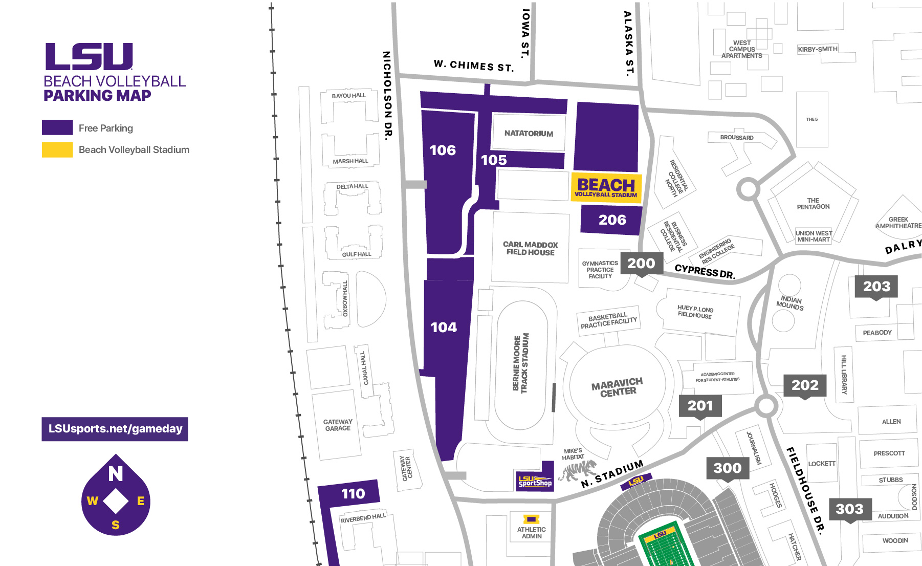 LSU Beach Volleyball Stadium Seating Chart