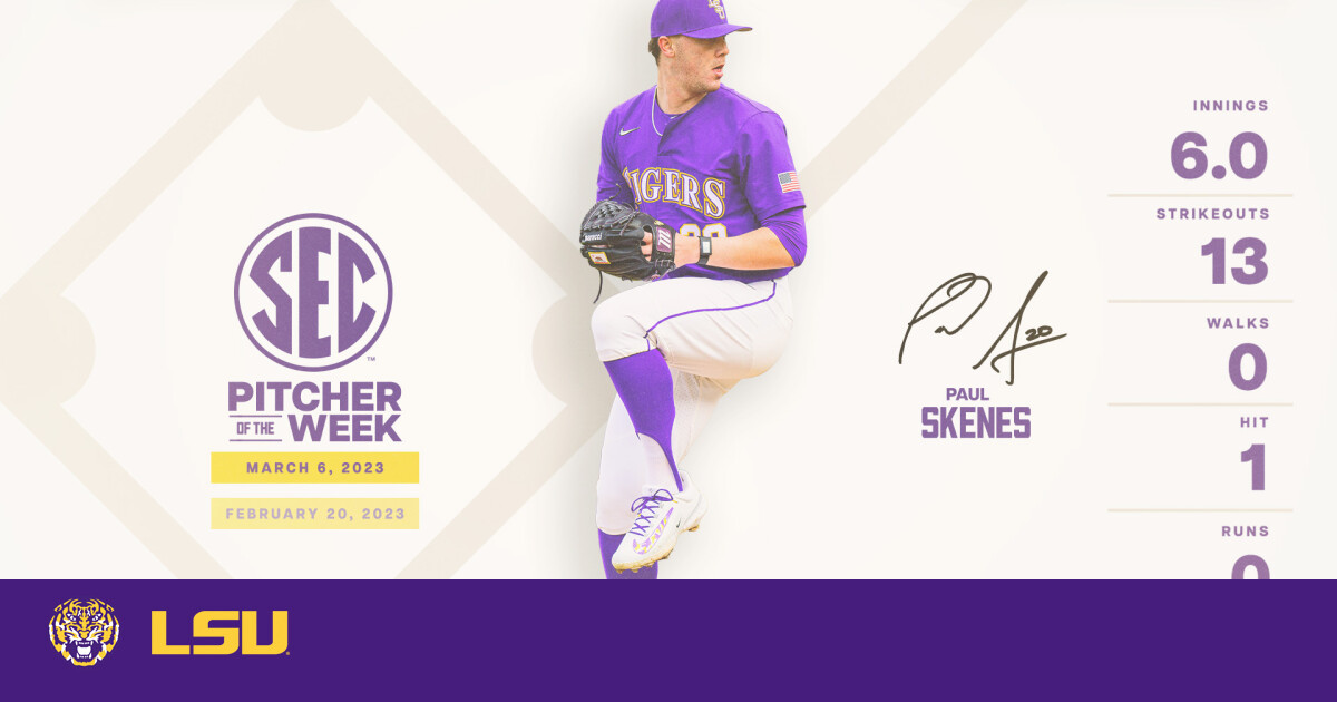 Paul Skenes Earns Second SEC Pitcher of the Week Honor LSU
